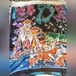 New Women Pure Silk Handbatik Handloom Saree W Bp Festive Contempary Jagannath